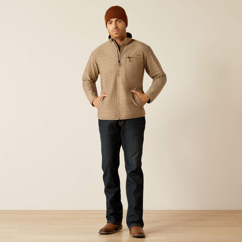 Men's Ariat Wylie Full Zip Jacket in Khaki – Boot Country