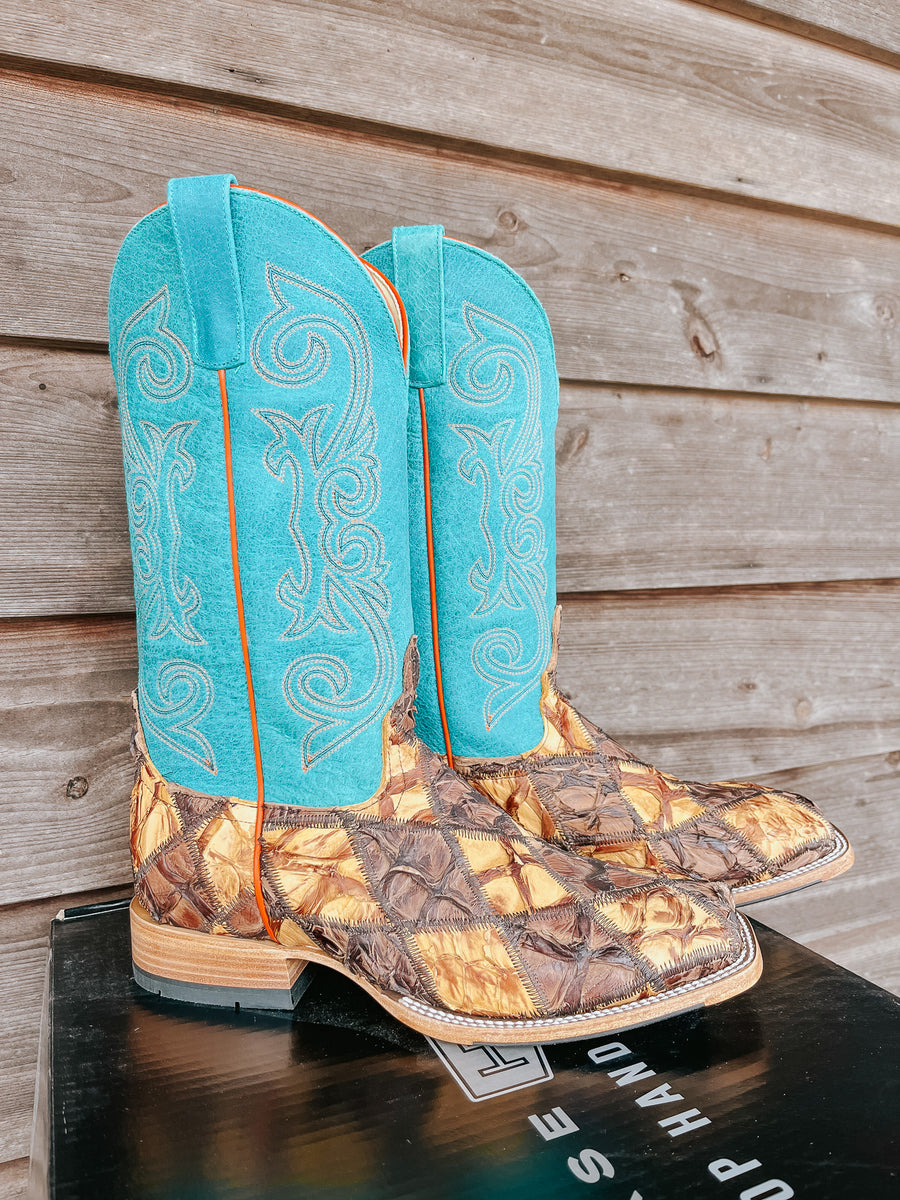 Men's Horse Power Patchwork Big Bass Cowboy Boots