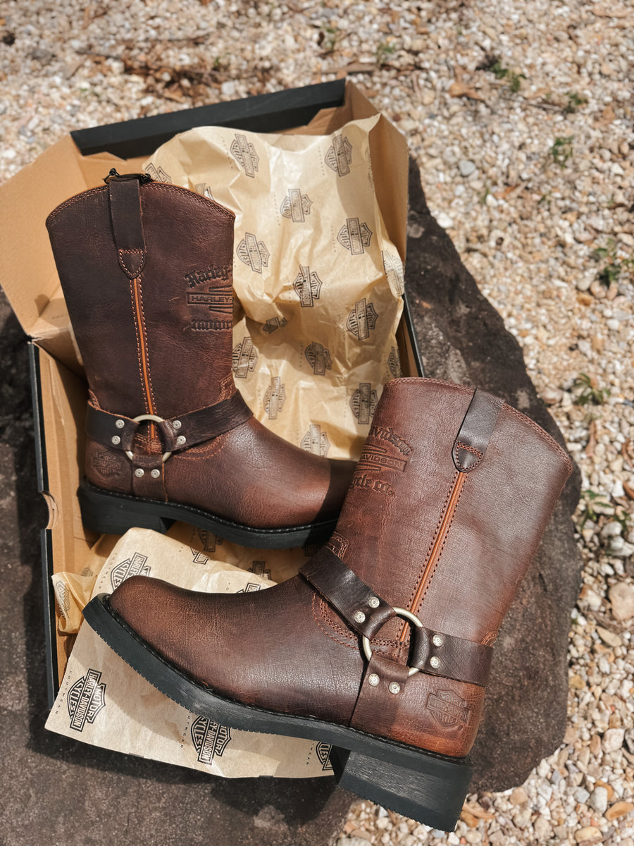 Men's Harley-Davidson Hustin West 11-Inch Brown Motorcycle Boots