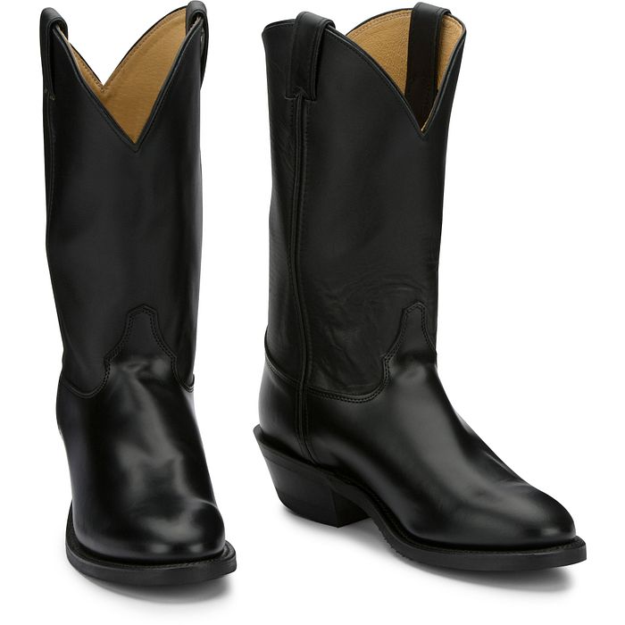 justin boots ブラックレザーウエスタンブーツ Men's Justin Tobias 12