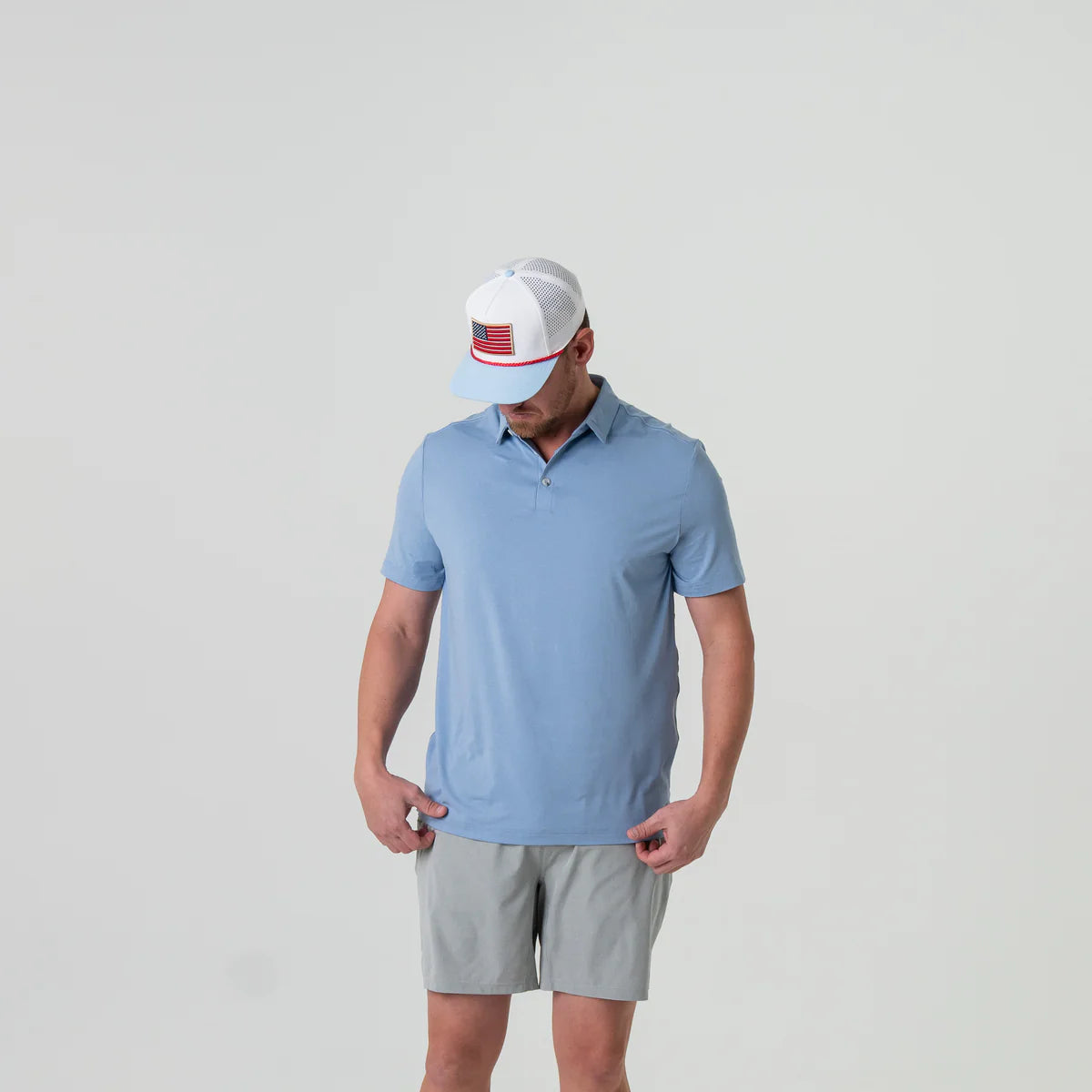 The Burlebo Performance Polo in Texas Light Blue main image 1