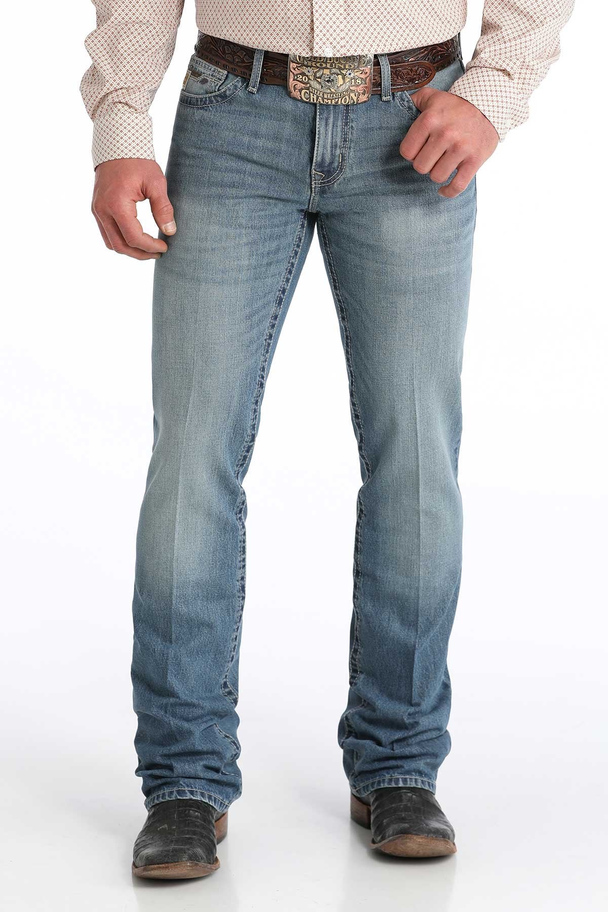 Men's Cinch Slim Fit Ian - Medium Stone Jeans – Boot Country