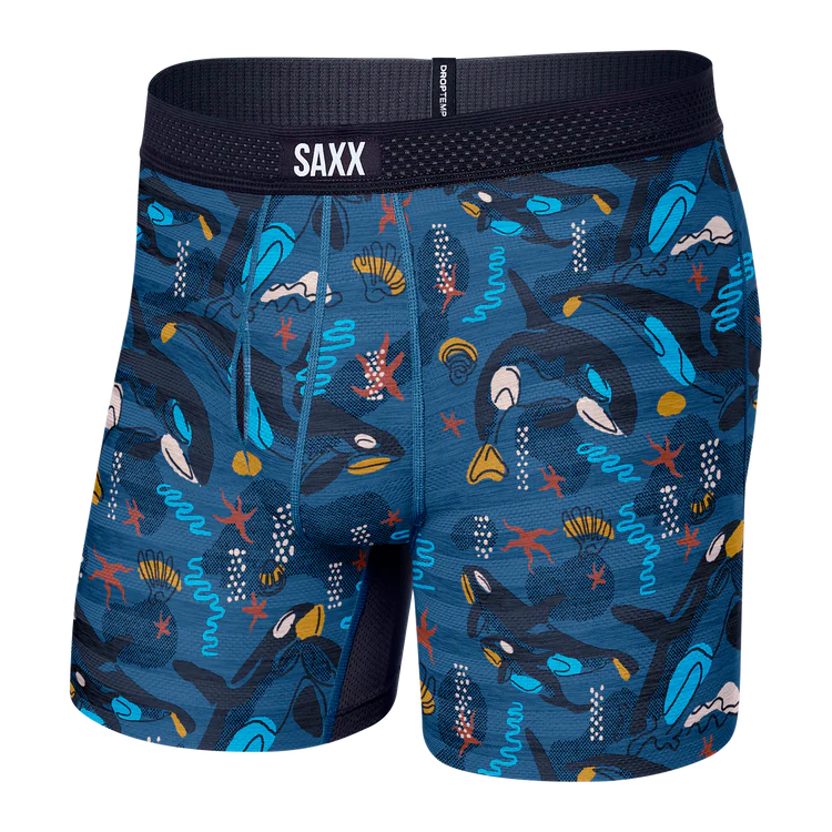 SAXX DROPTEMP™ COOLING MESH Boxer Brief / Whale Watch- Storm Blue – Boot  Country