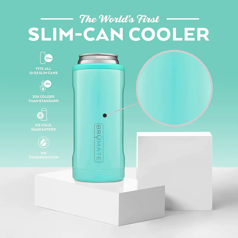 Brumate Hopsulator Slim Can Cooler Tumbler 12 oz Glitter Aqua New in  Package