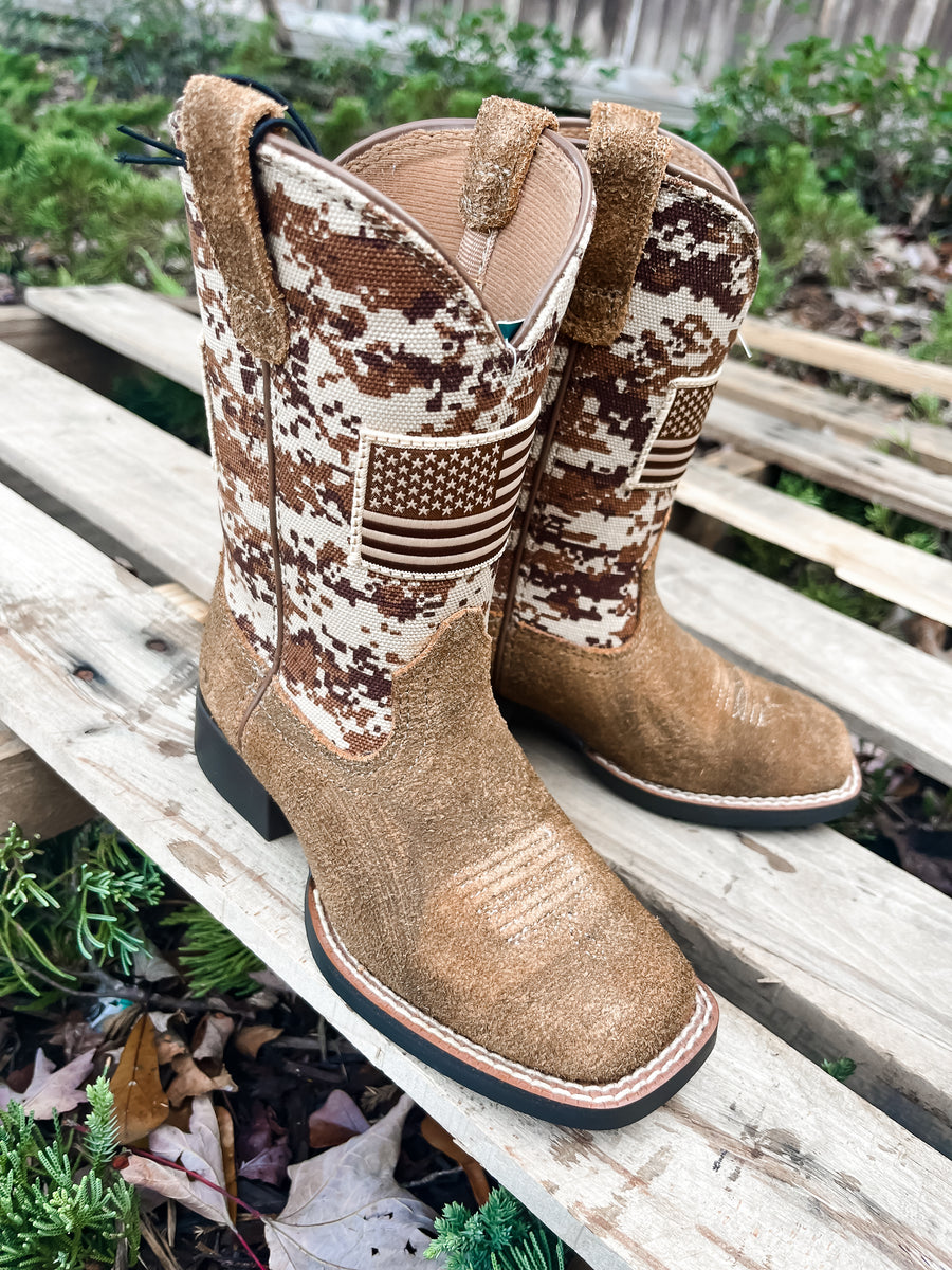 Ariat Youth Patriot Leather Western Boots - Main Image