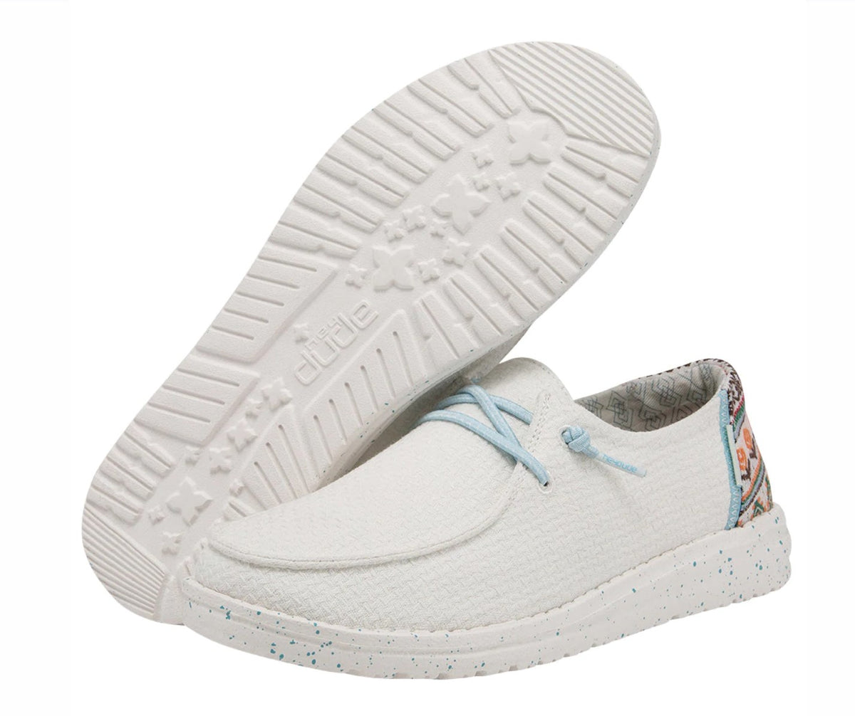 WOMEN'S HEY DUDE WENDY AZTEC WHITE – Boot Country