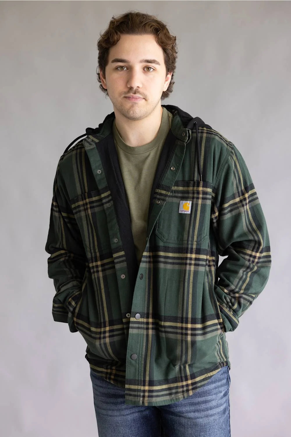 Carhartt | Hamilton Plaid Shirt Jacket in Forestry Green Plaid