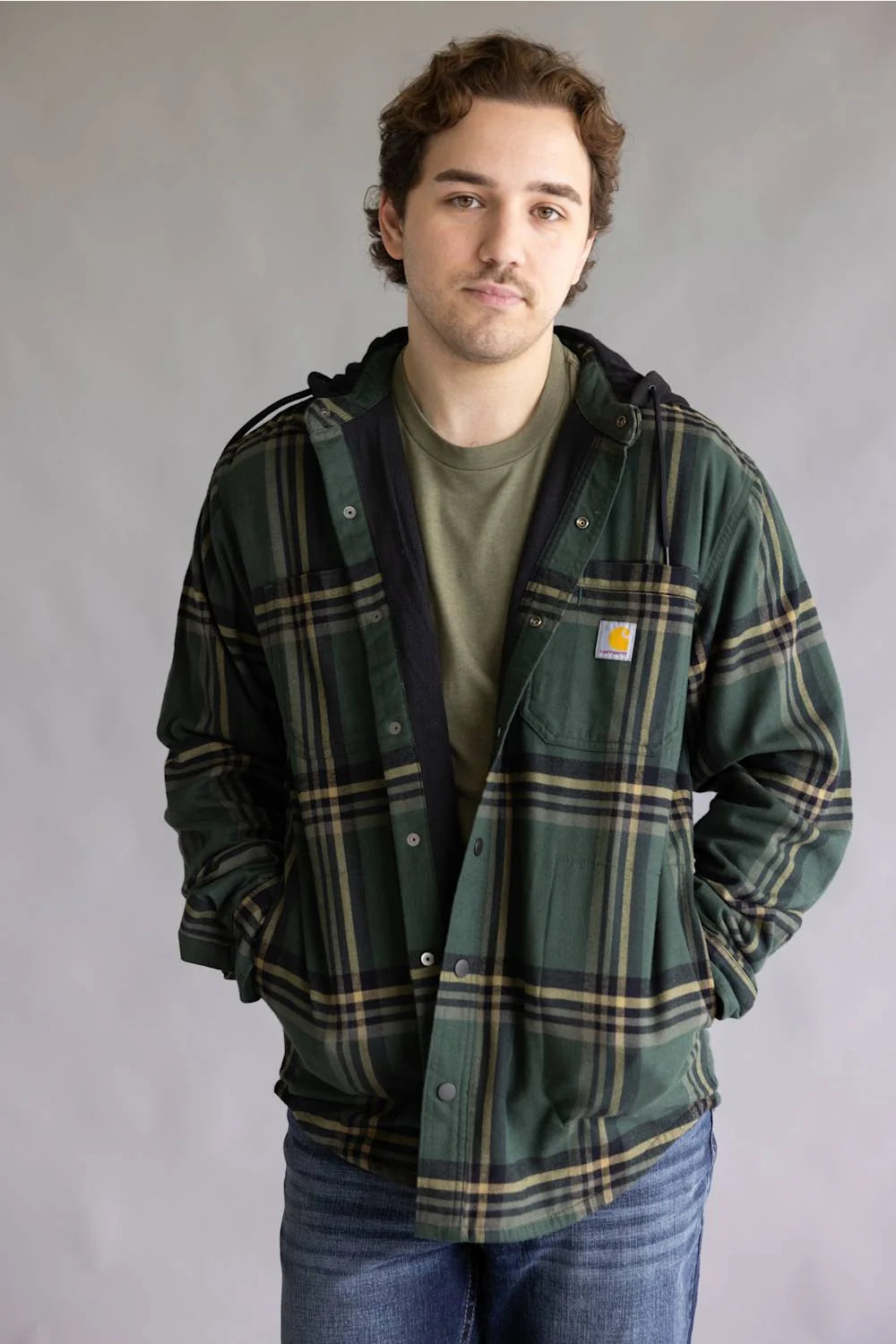 Carhartt | Hamilton Plaid Shirt Jacket in Forestry Green Plaid