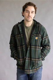 Carhartt | Hamilton Plaid Shirt Jacket in Forestry Green Plaid