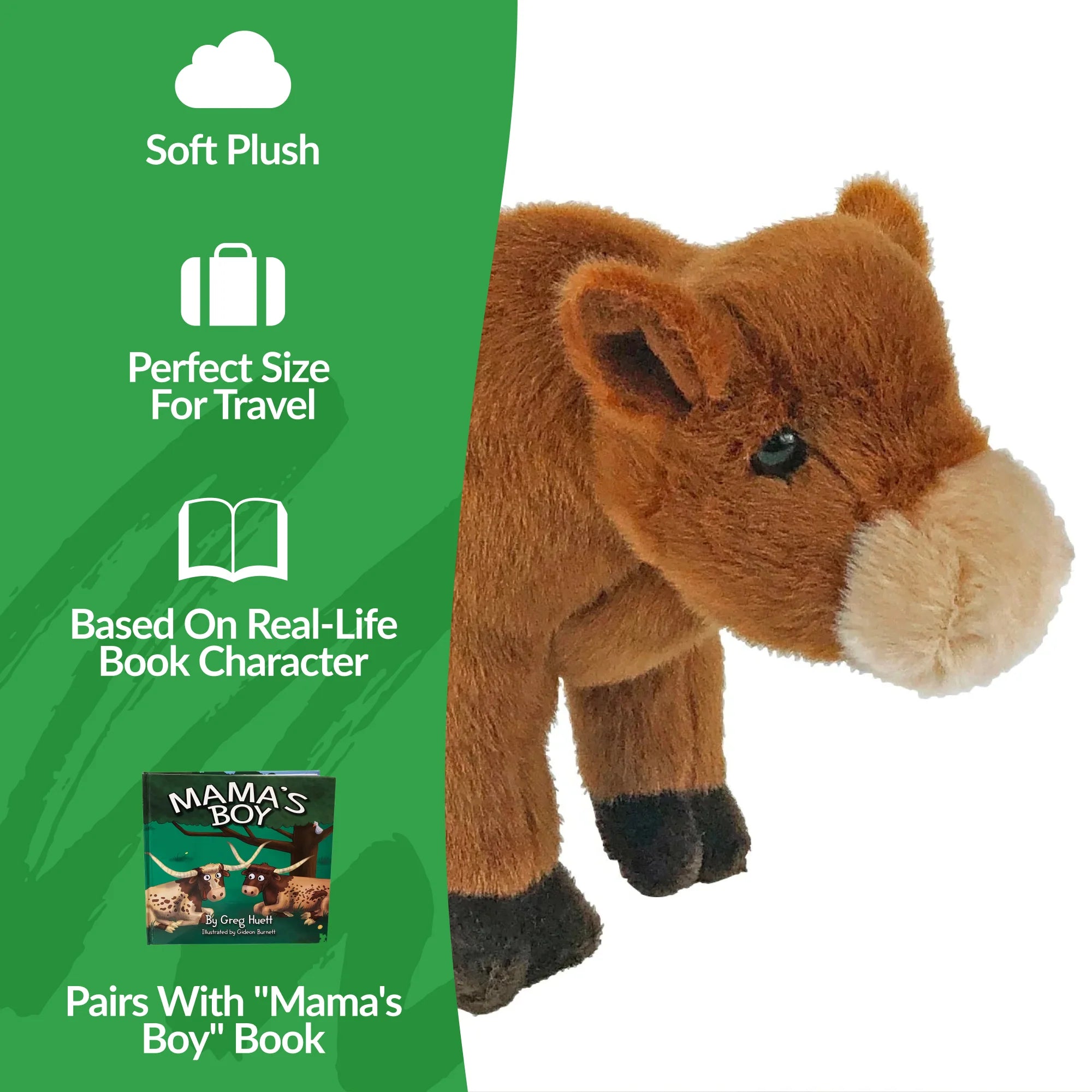 8" Plush Scarlett the Red Angus Cow