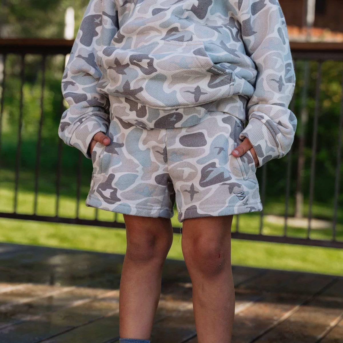 Burlebo | Youth Vintage Washed Shorts - Mallard Mayhem Camo