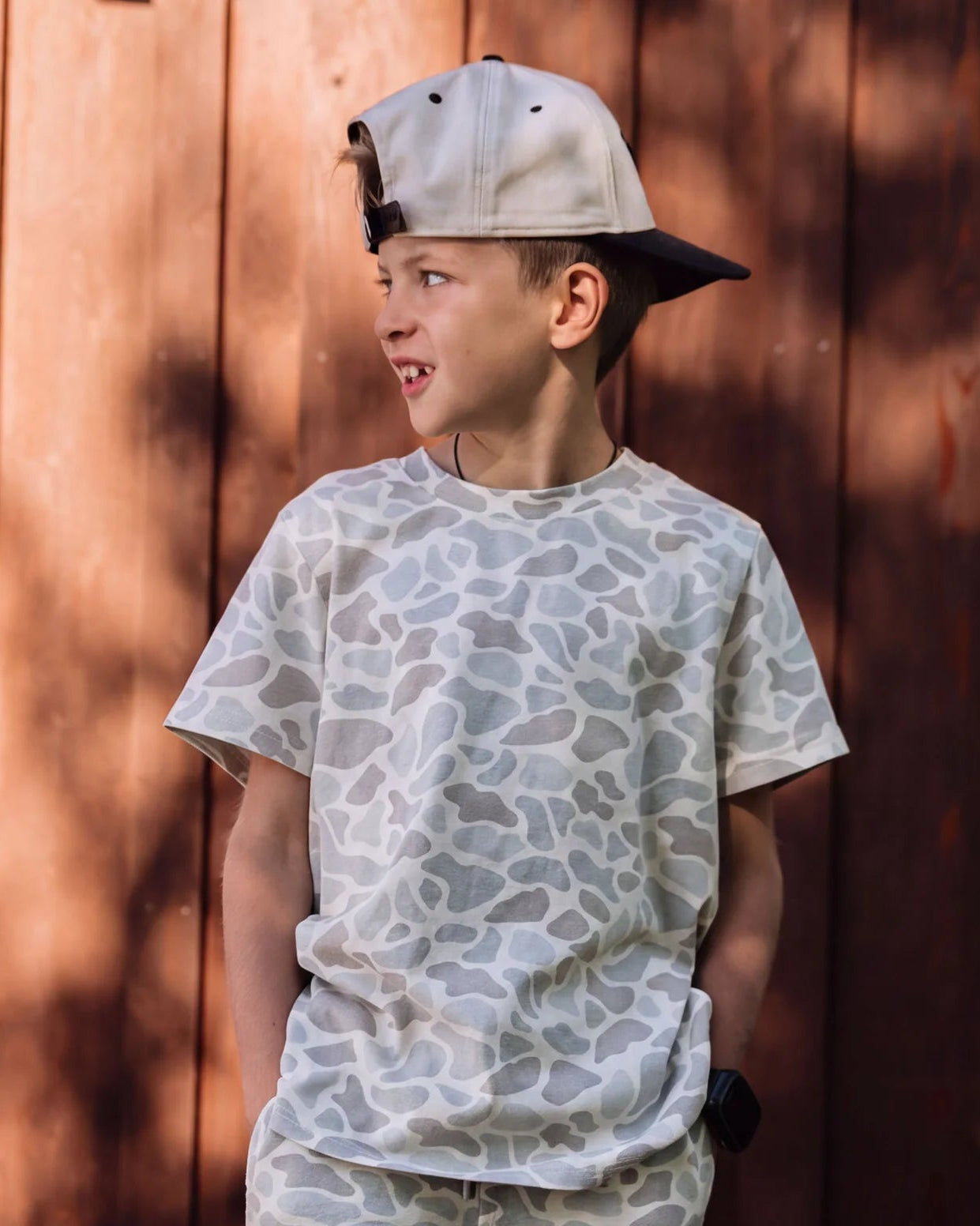 Burlebo Toddler & Youth Vintage Washed T-Shirt in Classic Deer Camo