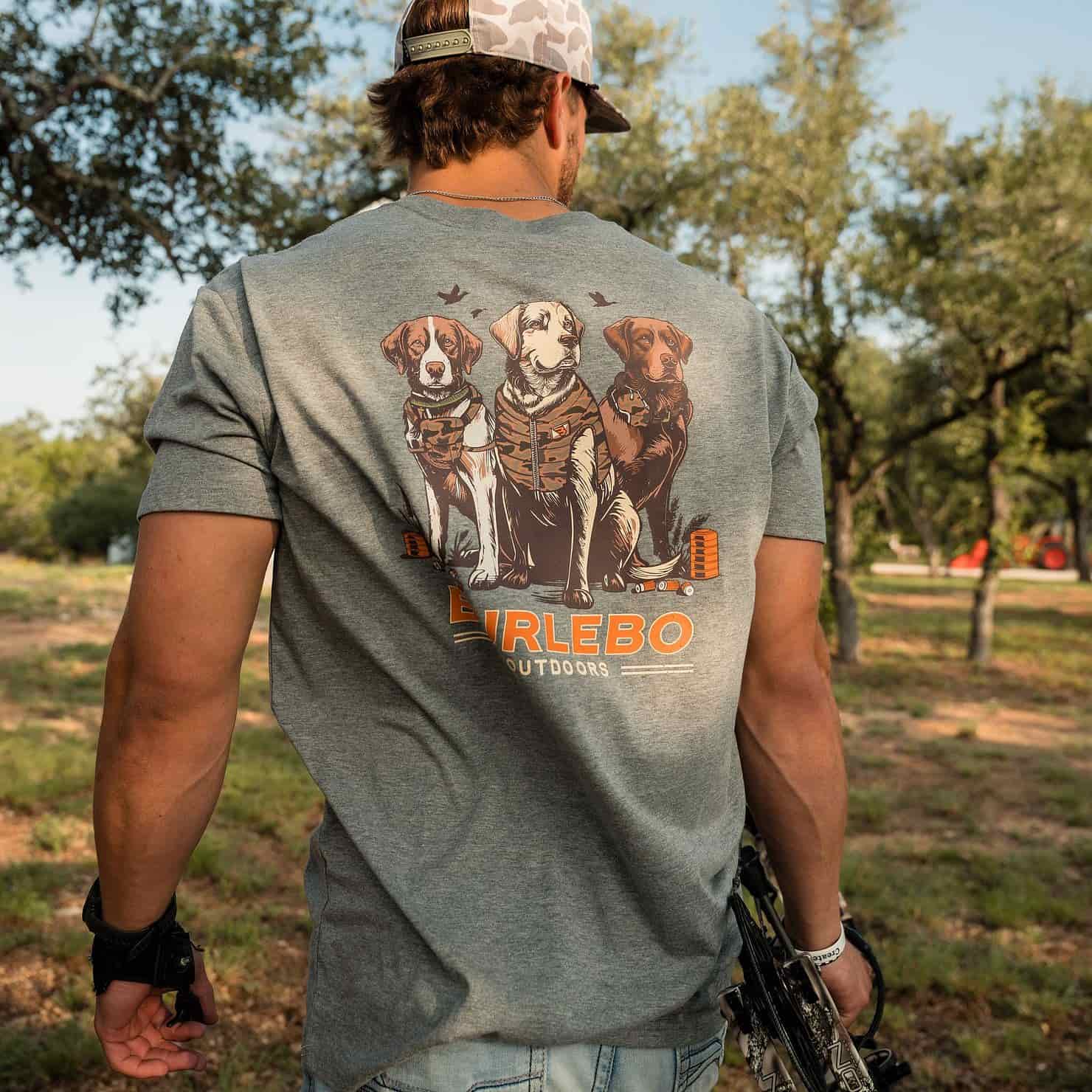 Burlebo Camo Duck Dogs T-Shirt - Dark Heather Grey