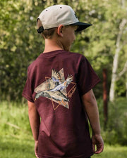 Burlebo Toddler & Youth Pintail Triangle Duck T-Shirt in Maroon