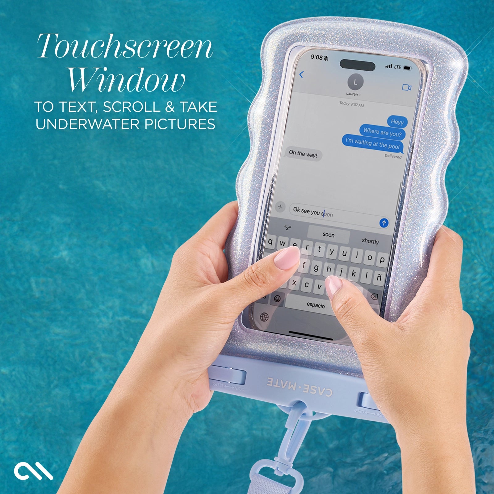 Wavy Waterproof Floating Pouch - Ivory