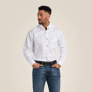Men's Ariat Solid Twill Classic Fit Shirt in White