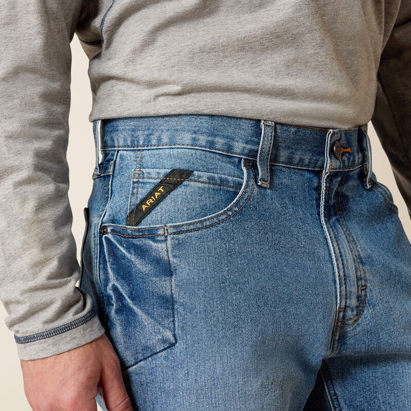 Ariat | Men's Rebar M4 Relaxed DuraStretch Boot Cut Jeans - Blue Haze