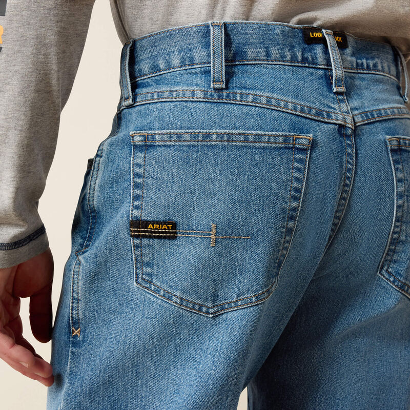 Ariat | Men's Rebar M4 Relaxed DuraStretch Boot Cut Jeans - Blue Haze