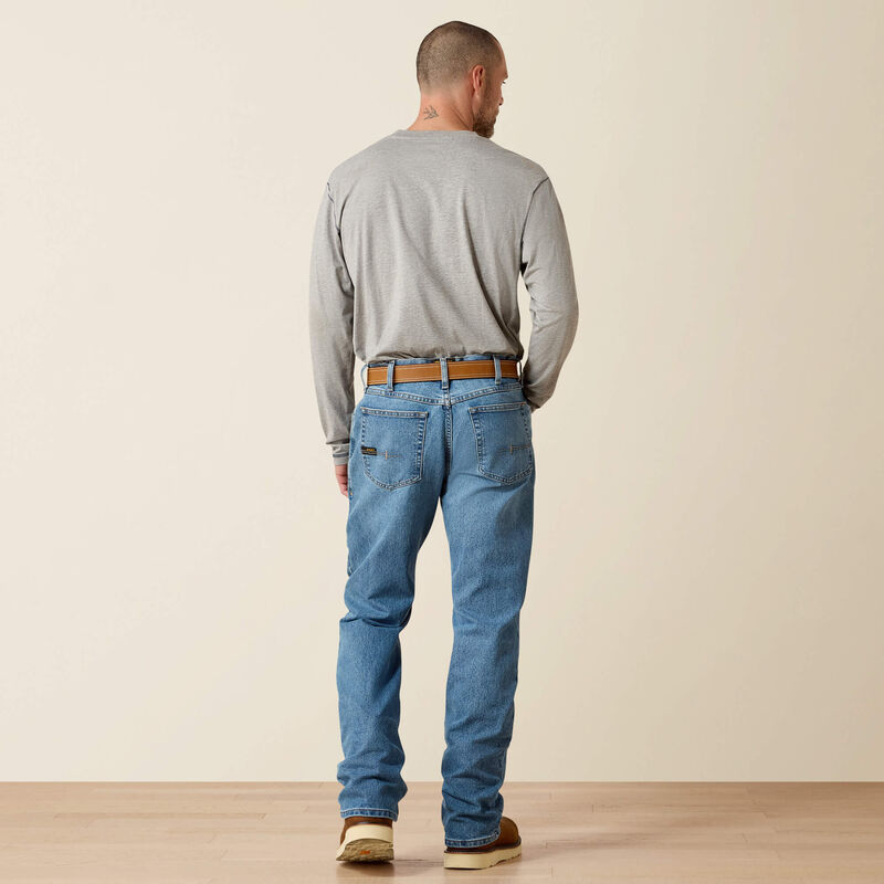 Ariat | Men's Rebar M4 Relaxed DuraStretch Boot Cut Jeans - Blue Haze