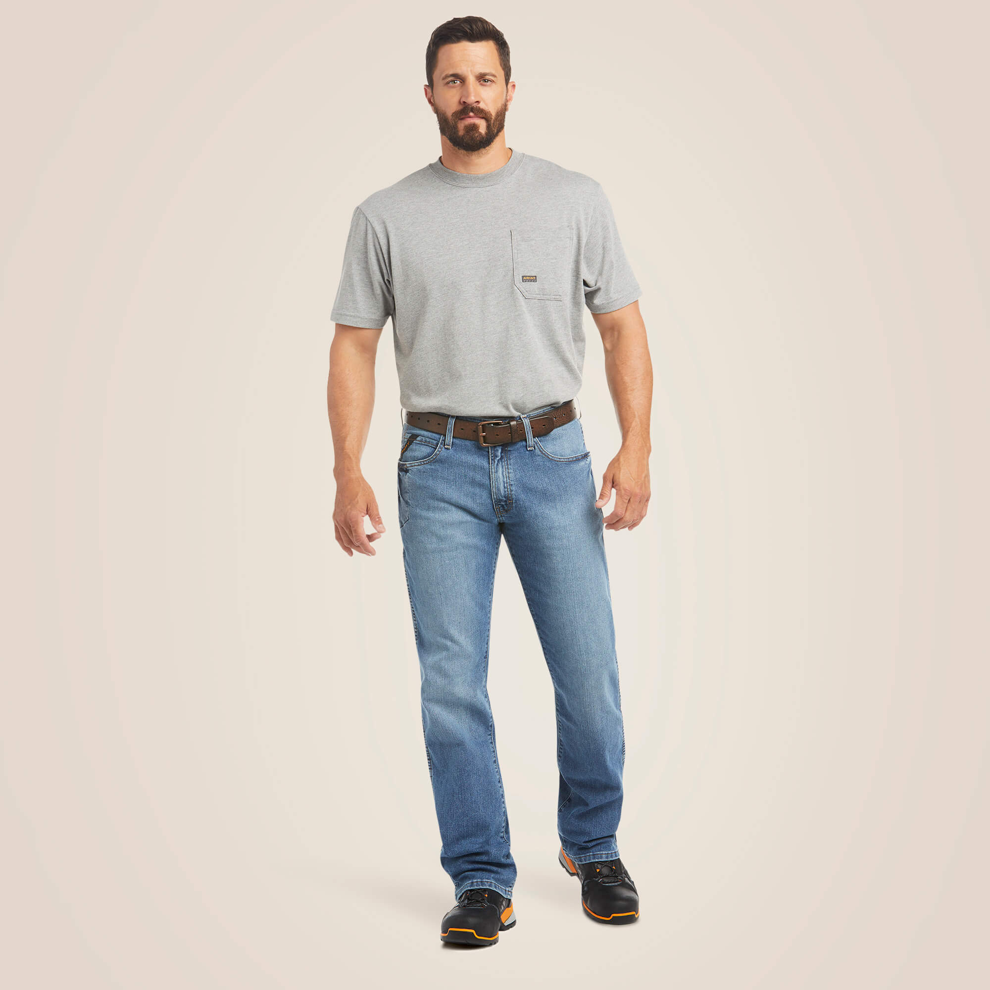Men's Ariat Rebar m4 Relaxed DuraStretch Basic Boot Cut Jean
