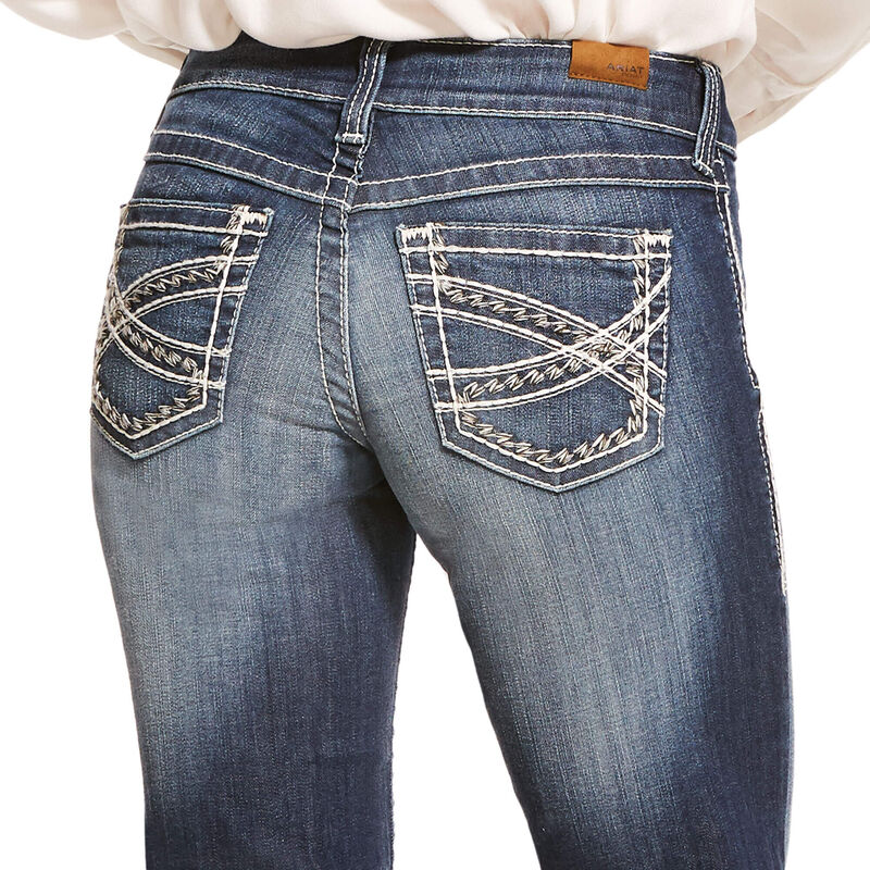 Ariat Women's Trouser Mid Rise Stretch Entwined+ Wide Leg Jeans