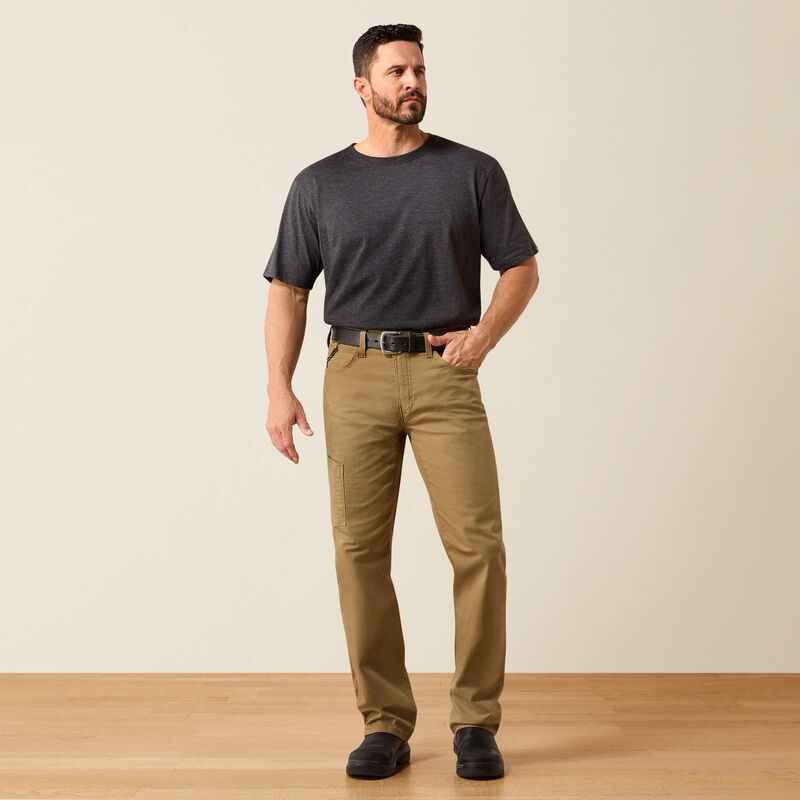 PANTALÓN RECTO APILABLE ARIAT REBAR M4 RELAXED DURASTRETCH HECHO RESISTENTE EN CAQUI