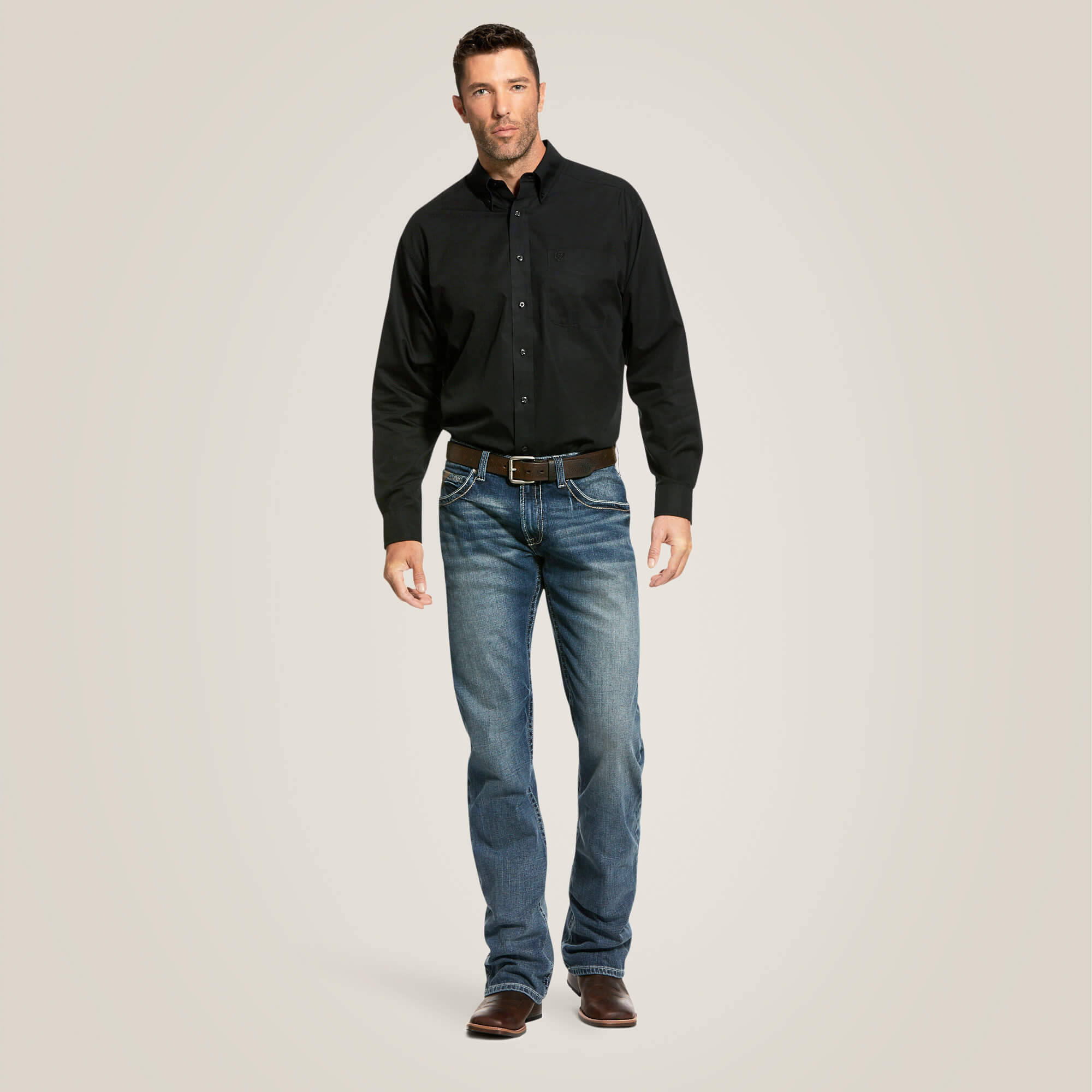 Vaqueros apilables de pierna recta Ariat M5 Slim Stretch Adkins para hombre