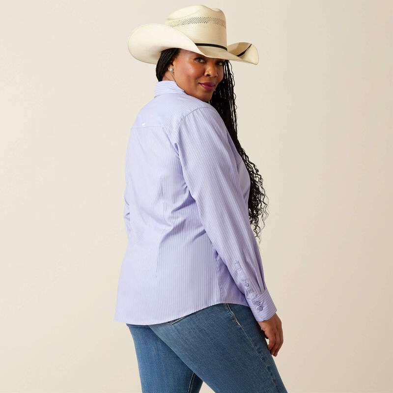 Women's Ariat Kirby Pro Shirt in Sweet Lavender Stripe