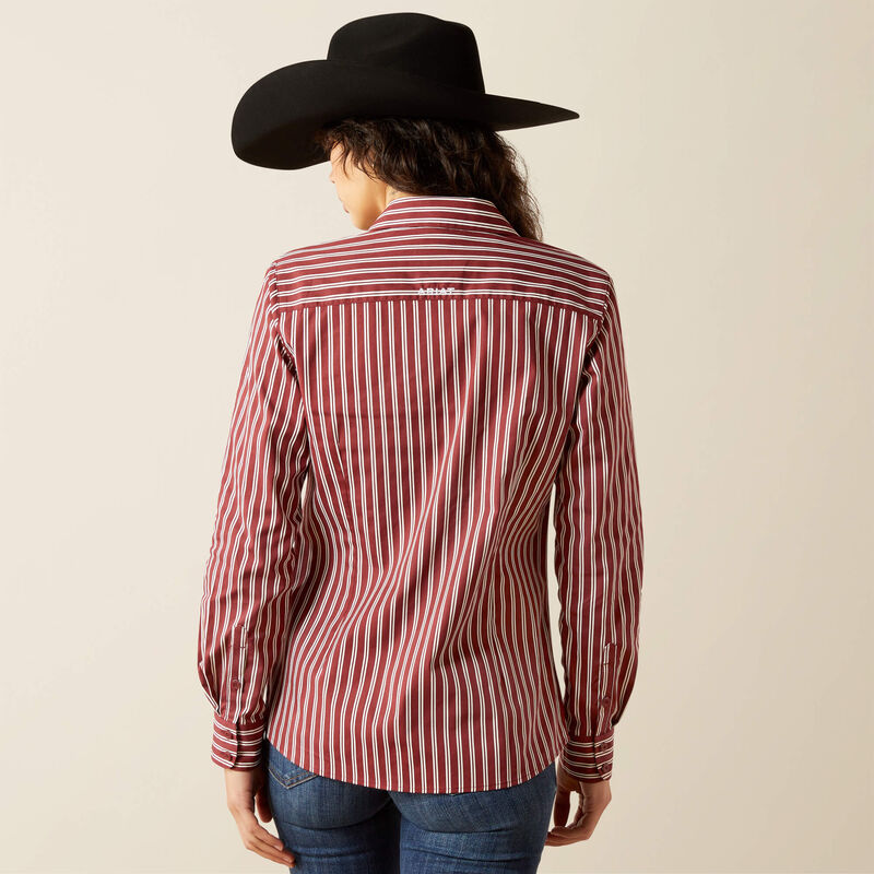 Women's Ariat Kirby Stretch Shirt in Striped Cabernet