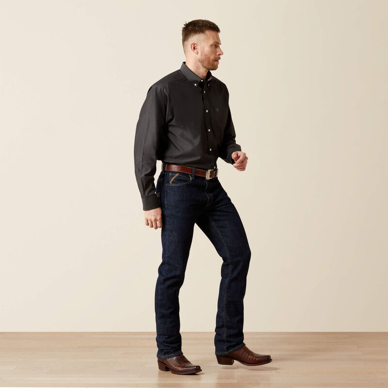 Men's Ariat Wrinkle Free Solid Pinpoint Oxford Classic Fit Shirt