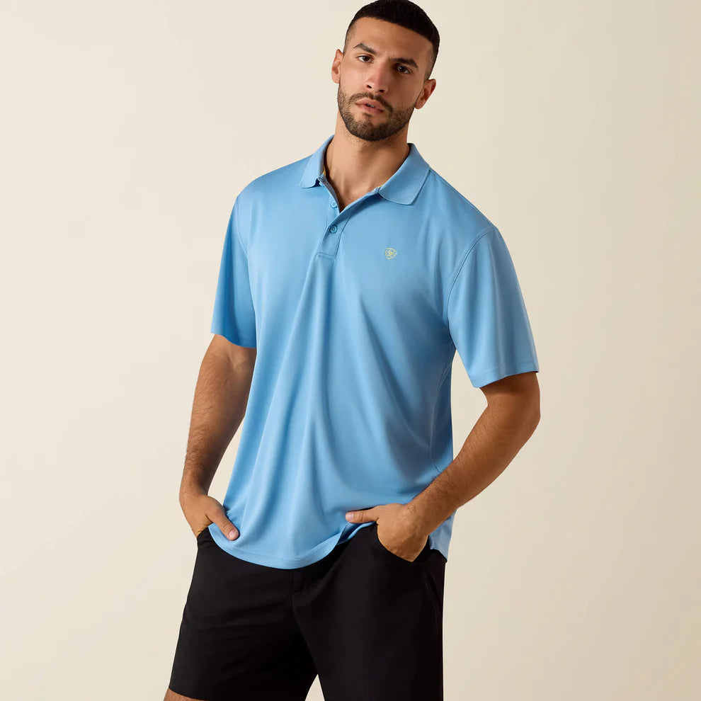 Men's Ariat TEK Polo in Blissful Blue