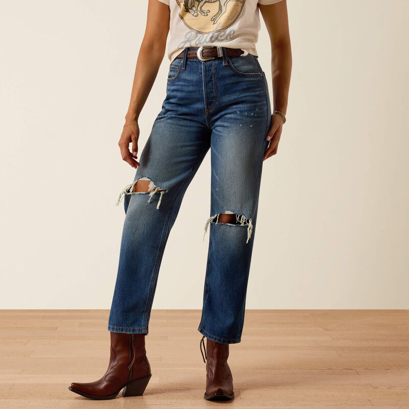 Women's Ariat Ultra High Rise Relaxed Tomboy Straight Leg Jeans