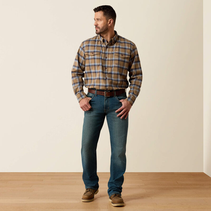 Ariat | Rebar Flannel DuraStretch Work Shirt - Field Khaki