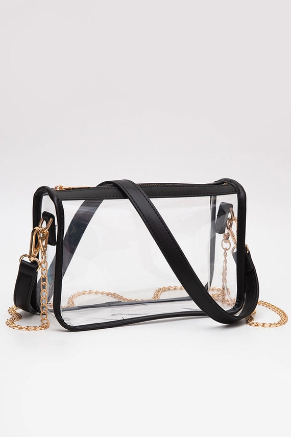 Clear Stadium Bag in Black