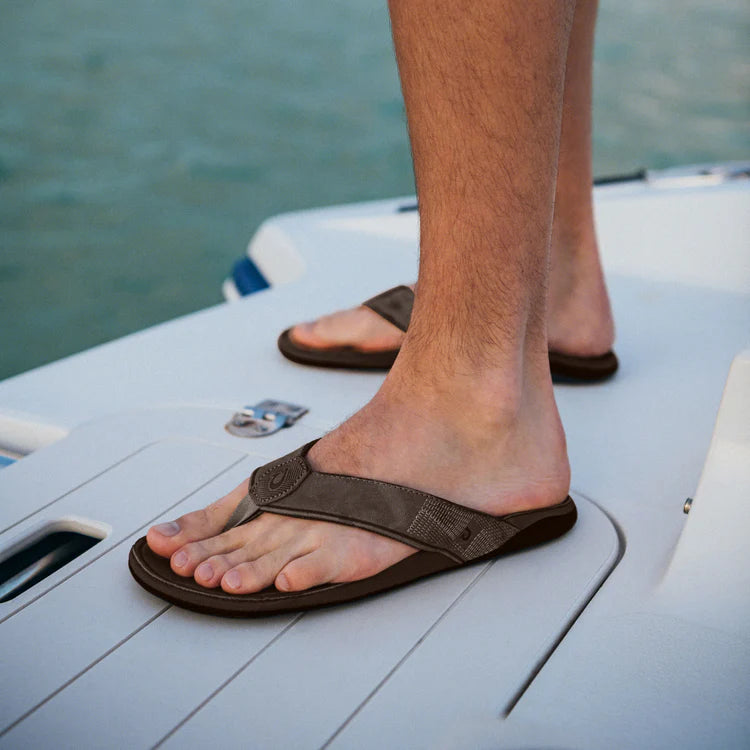 Men's Olukai Tuahine Dark Wood Sandals