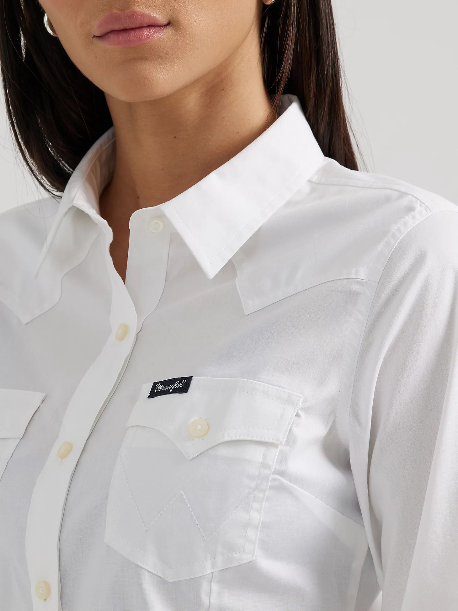 Women's Wrangler Western White Button Down Shirt