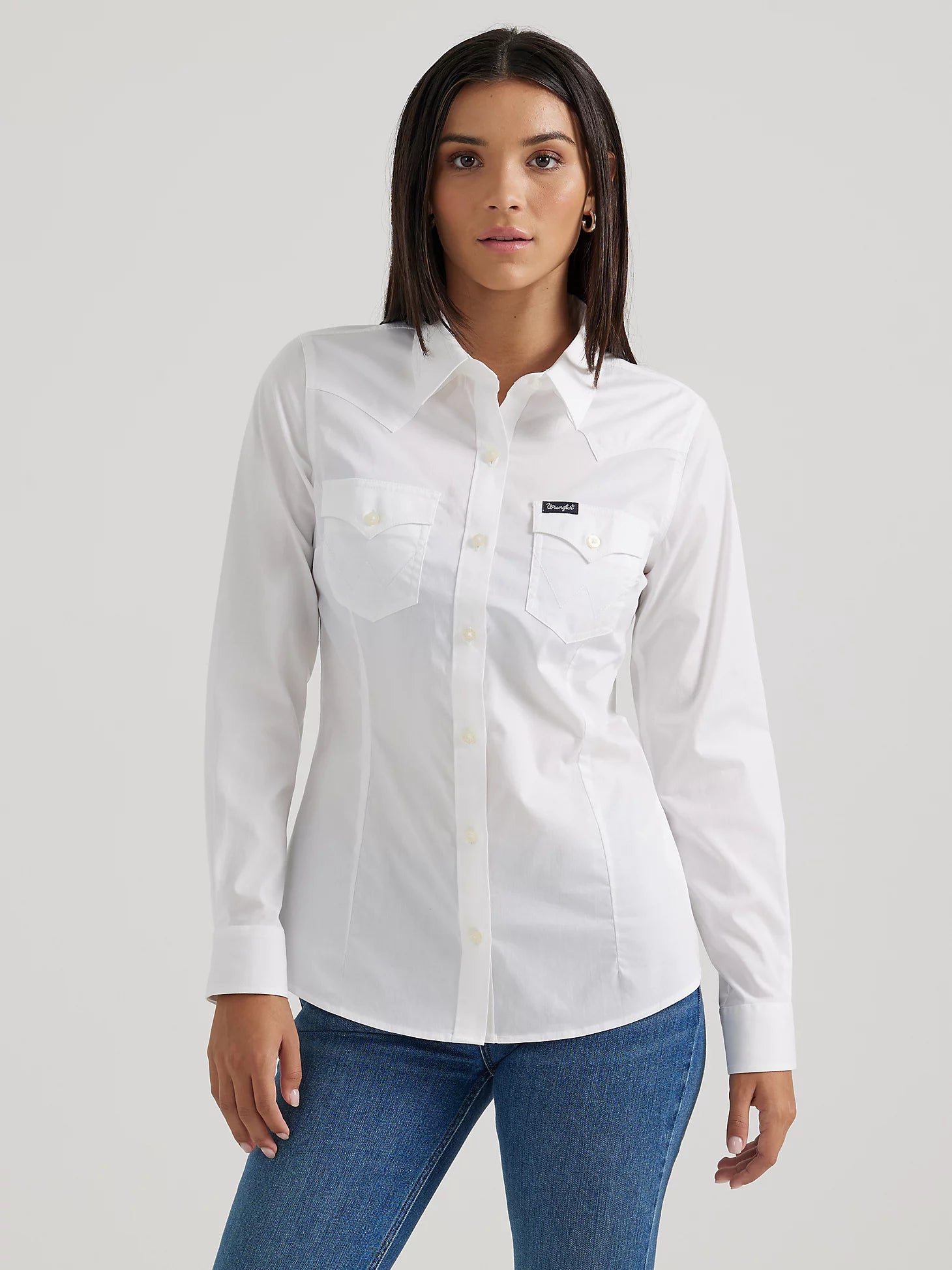 Women's Wrangler Western White Button Down Shirt