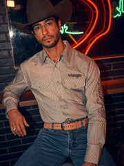 Men's Wrangler Logo Long Sleeve Western Snap Shirt