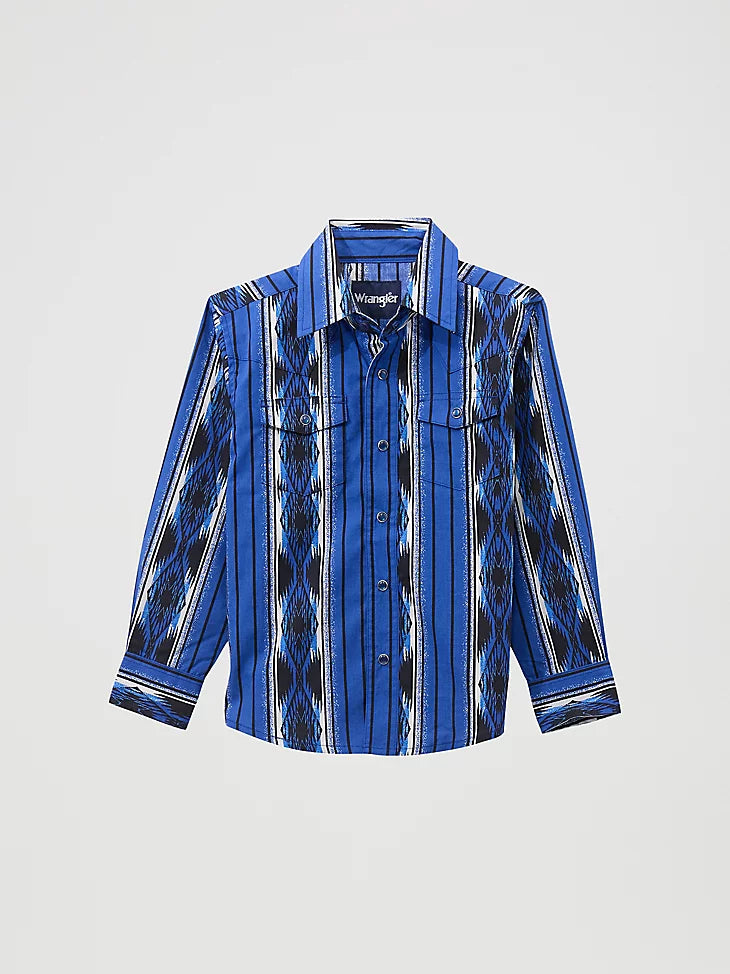 Boy's Wrangler Checotah Long Sleeve Western Snap Shirt