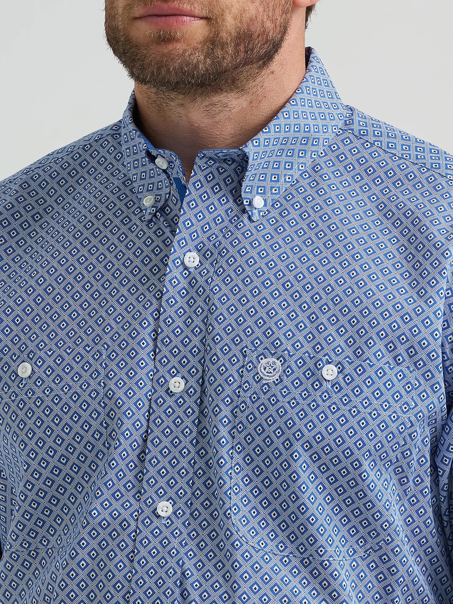 Men's Wrangler George Strait Long Sleeve Button Down Two Pocket Shirt