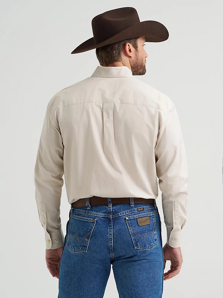 Men's Wrangler George Strait Solid One Pocket Button Down Shirt