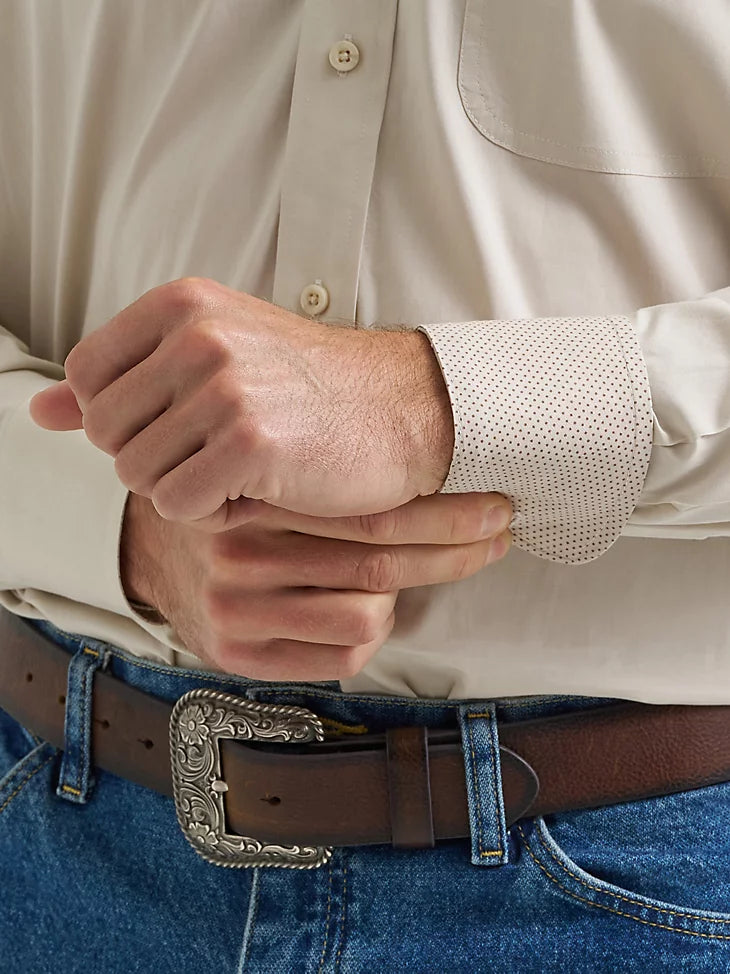 Men's Wrangler George Strait Solid One Pocket Button Down Shirt