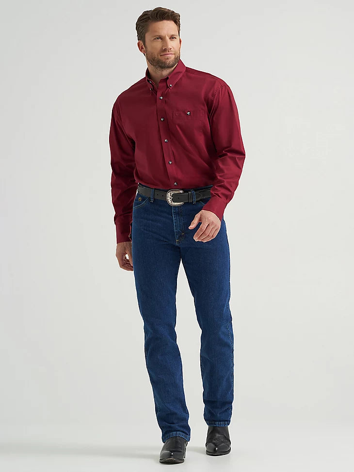 Men's Wrangler George Strait™ Solid One Pocket Button Down Shirt