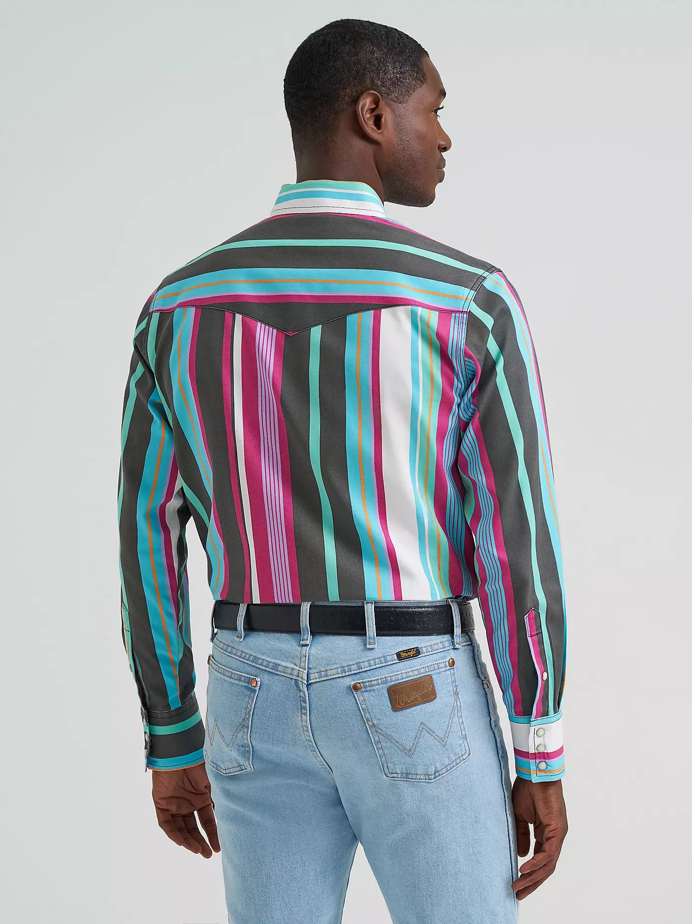 Wrangler Men's Vintage-Inspired Brushpopper Pearl Snap in Multi