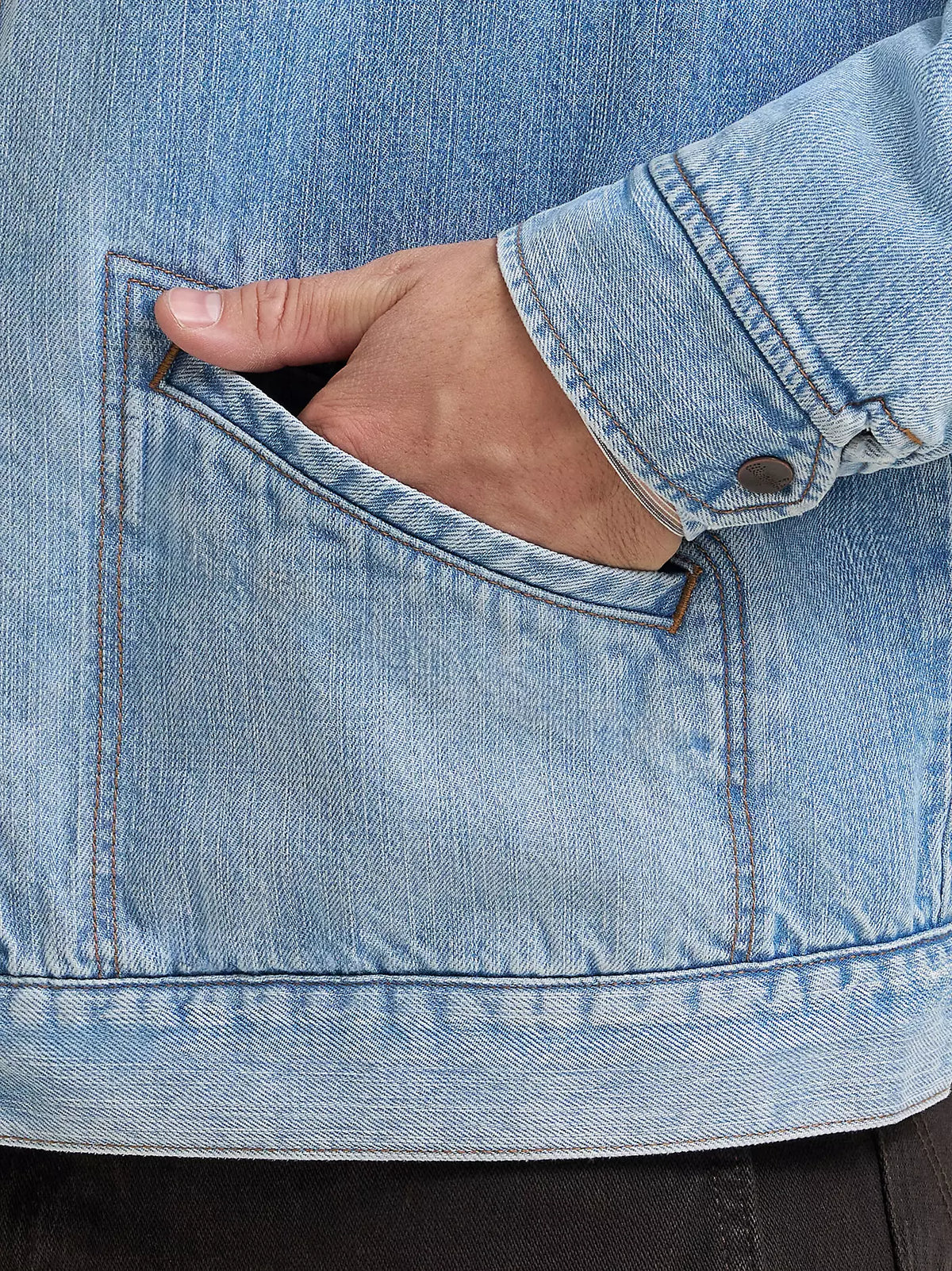 Wrangler | Men's Light Wash Sherpa Lined Denim Jacket