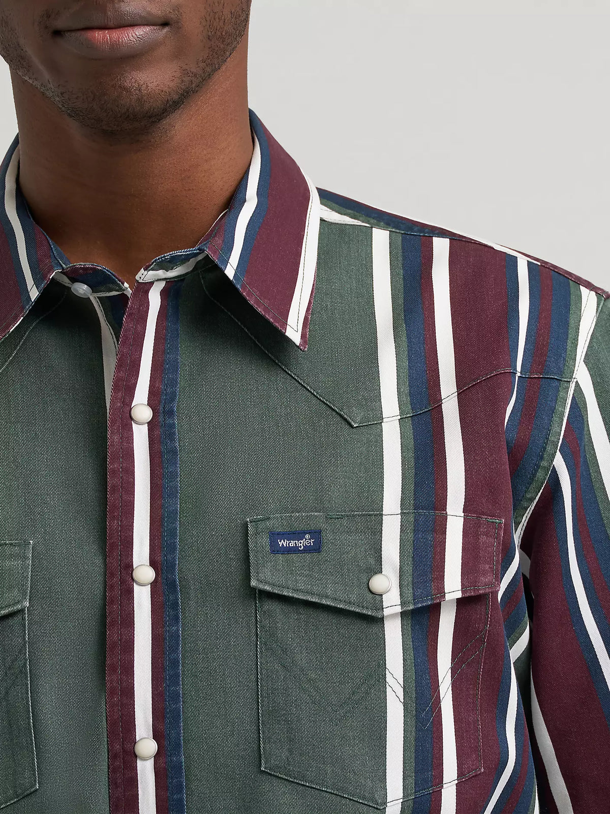 Wrangler | Vintage Inspired Brushpopper Pearl Snap in Green