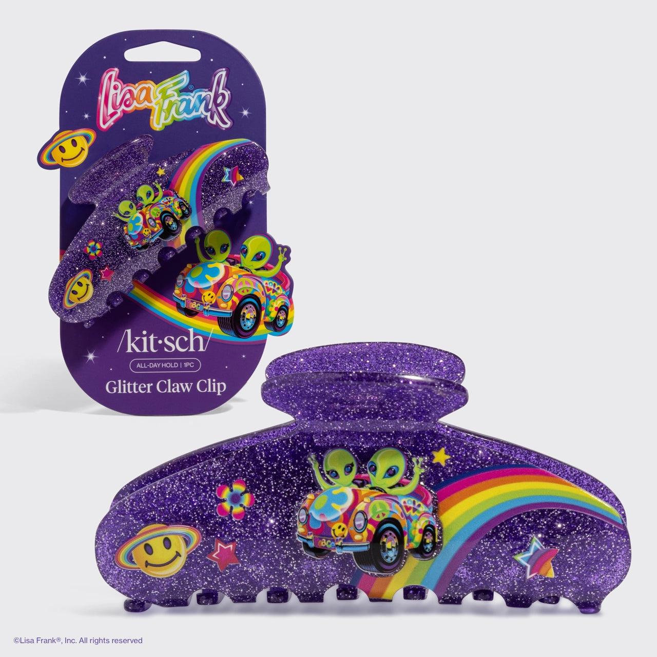 Lisa Frank X Kitsch Glitter Claw Clip - Zoomer™ & Zorbit™