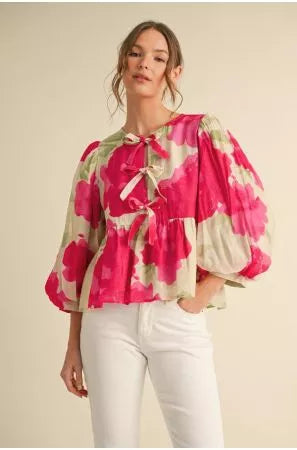 Sweet Reminder Floral Tie Top
