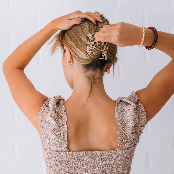 Teleties Classic Hair Clip | Large | Blonde Tortoise