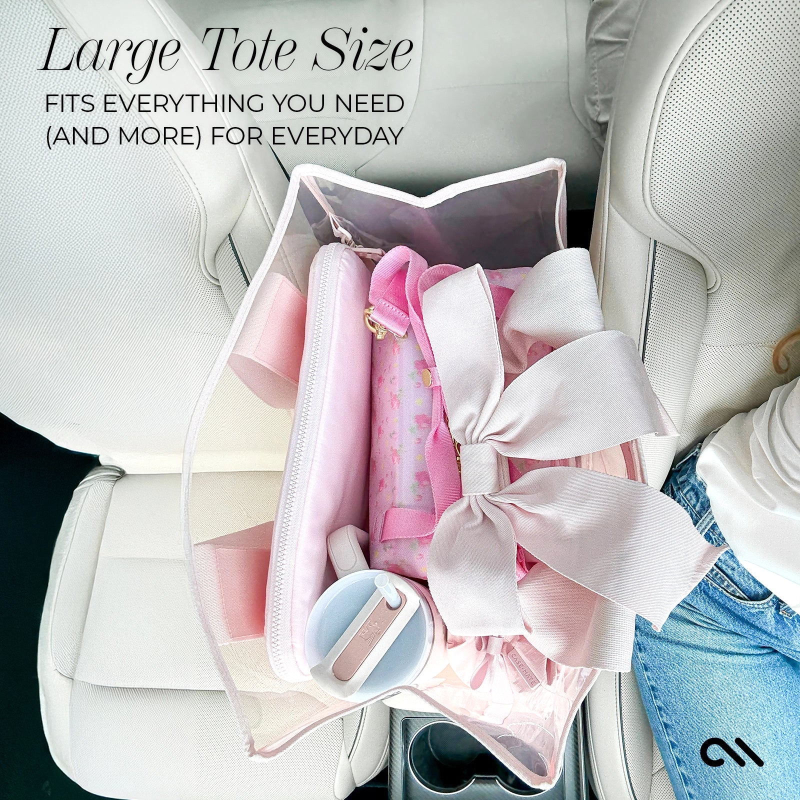 Case-Mate Bow Jelly Tote Bag - Ballet Pink
